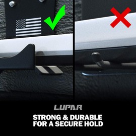 Lupar Storage Door Hangers Compatible with 1956-2024 Jeep Wrangler, America Flag Wall-Mounted Removable Door Storage Holder with Rubber Lining - 2PACK