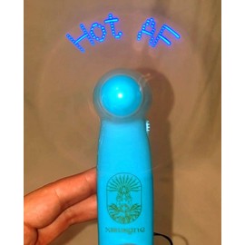 HANDHELD FAN (LED Message displayed Hot AF) small WHITE