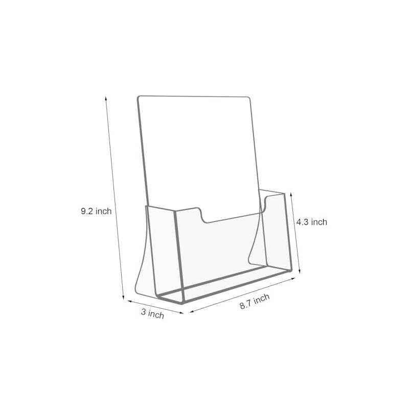NIUBEE - Soporte acrílico para folletos (2,5 pulgadas) de ancho