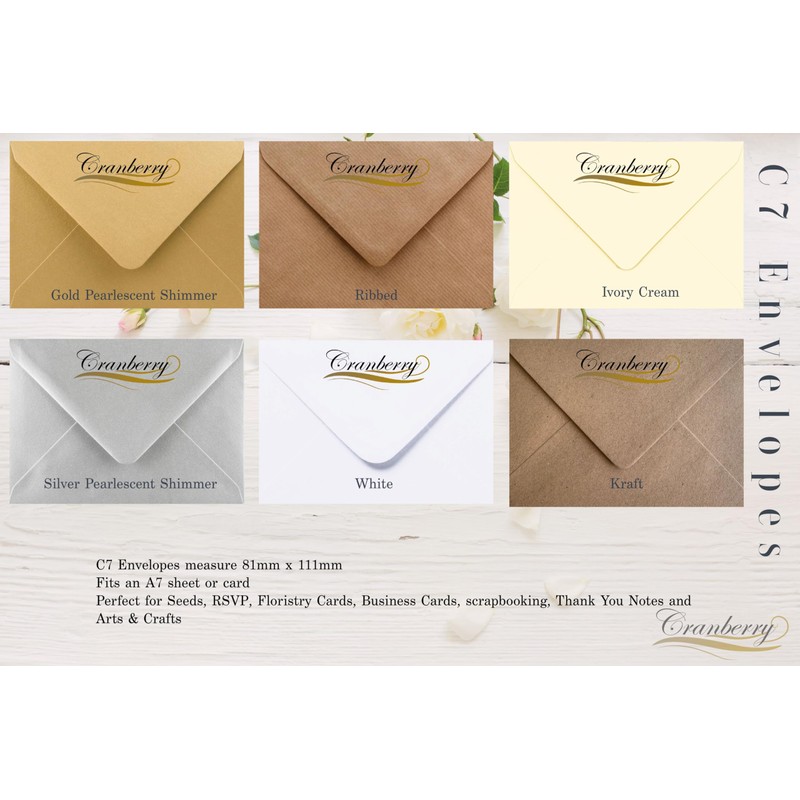 25 C7/A7 White Envelopes for Greetings Cards 82mm x 113mm