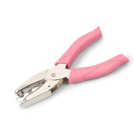 2 Pcs Single Hole Punch, 1/4" Paper Punches with Soft Grip Handles, One Hole Punch for Kids and Adults, Small Hole Punch for Paper Crafts in Home, Office (Pink and Purpe)