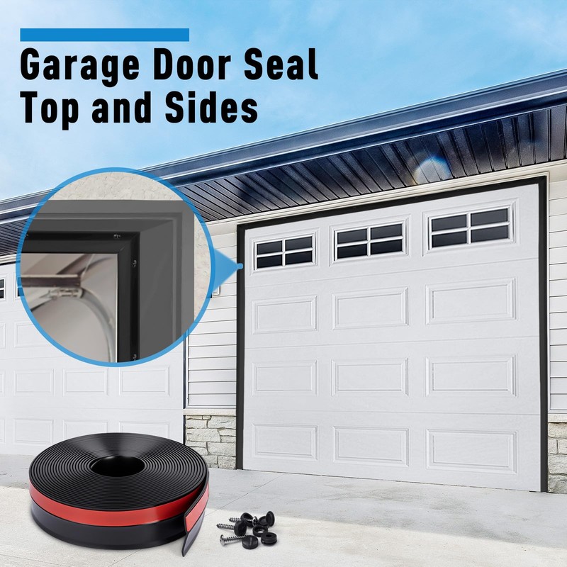 HOMWMPA Garage Door Seal Top and Sides, 34FT TPE Garage