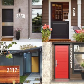 Iluminpro 8 Inch House Numbers, Aluminum Modern House Numbers for Outside Floating Address Numbers Door Garden Decor Visibility Signage, Screwless, Waterproof Corrosion Resistant, Easy to Install (White - No. 0)