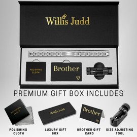 Willis Judd To My Brother Mens Bracelet Brother Birthday Gifts From Sister or Brother Titanium Bracelet (Silver)