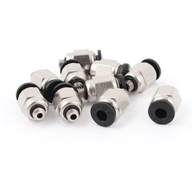 TA-VIGOR 10Pcs M5 x 4mm Push to Connect Pneumatic Fittings, Straight Quick Connect Air Line Fittings Push in Pneumatic Connectors for PE PU Nylon Tubing Pneumatic Quick Joint Adapter
