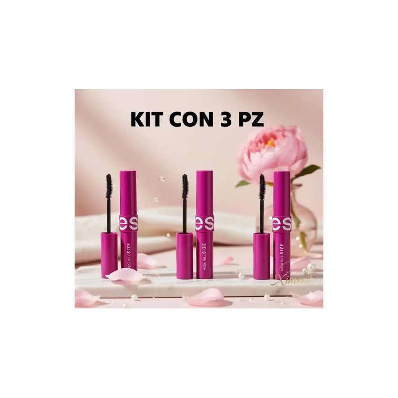 Máscara De Pestañas Ésika 3 Pz Mega Full Volumen Waterproof