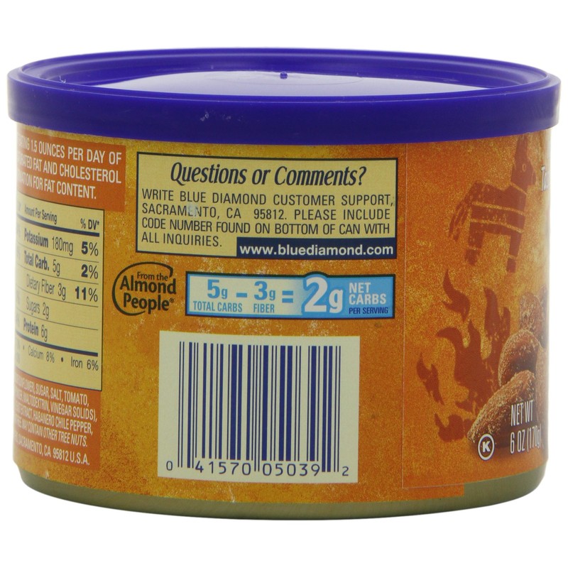 Blue Diamond Almonds BOLD Habanero BBQ, 6-Ounce (Pack of 6)