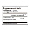 PURE Berberine HCL -500 COUNT- Capsules 20:1 Herbal supplement -