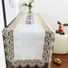 BrekSdat Rectangle Table Runner Beige Embroidered Lace 16 x 70