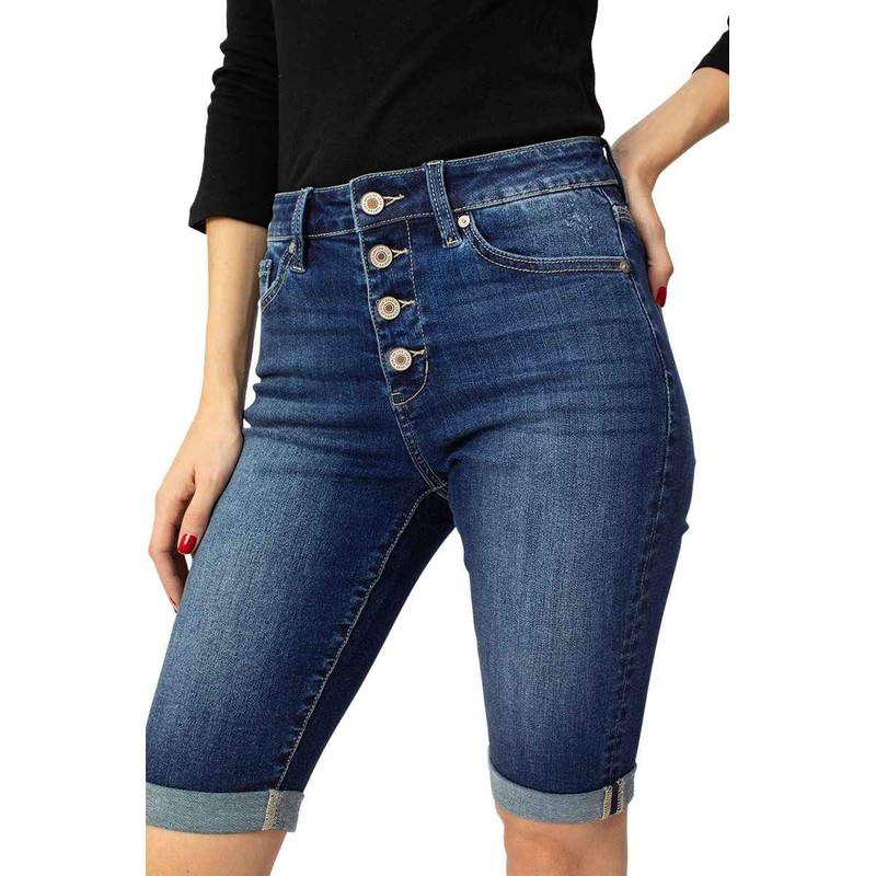 Kan Can Bermudas de talle alto para mujer, 6312 m.,