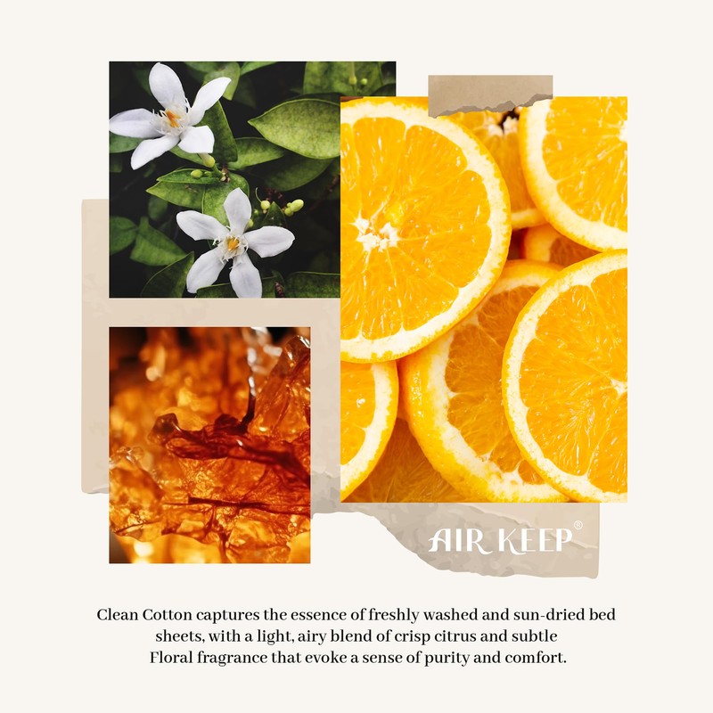 Airkeep Reed Diffuser Set,3.38 fl oz (100 ml) - Clean