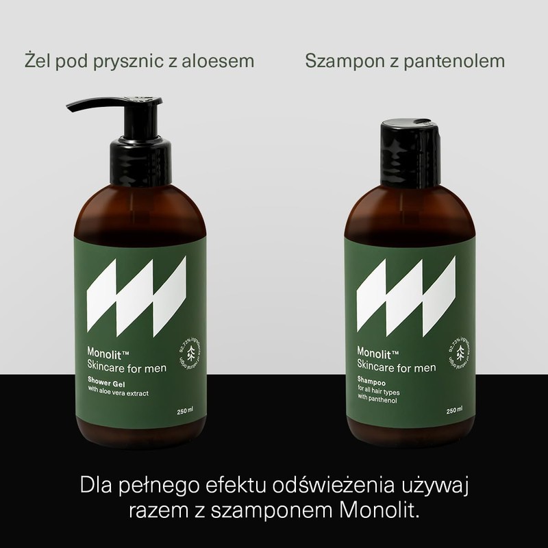 Monolit Duschgel für Männer mit Aloe- und Sandelholzduft – Reinigend,