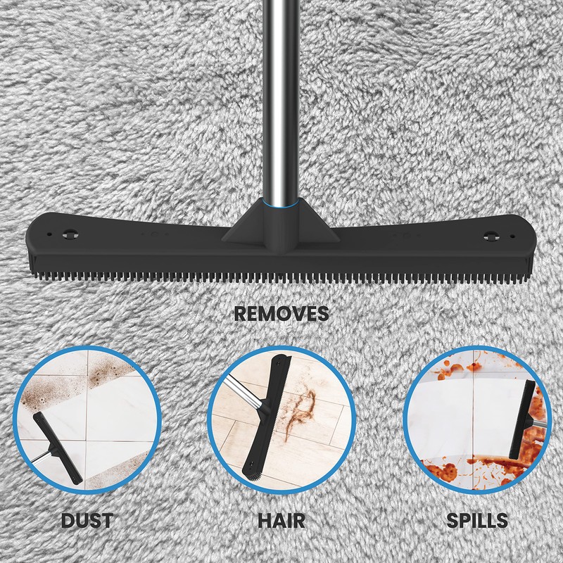 SCRUBIT Fur Remover Broom, Pet Hair Removal Tool with Squeegee