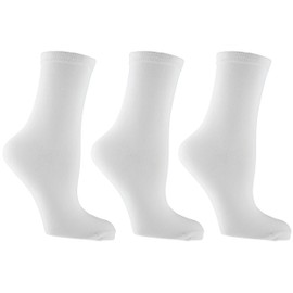 3 Pack Ladies White Ankle Socks Size 4-7