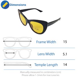 Komonee Oversized Cat Eye Sunglasses Black Frame Orange Lens Tint Glasses Designer Ladies Womens UV400 Protection Classic Retro Shades