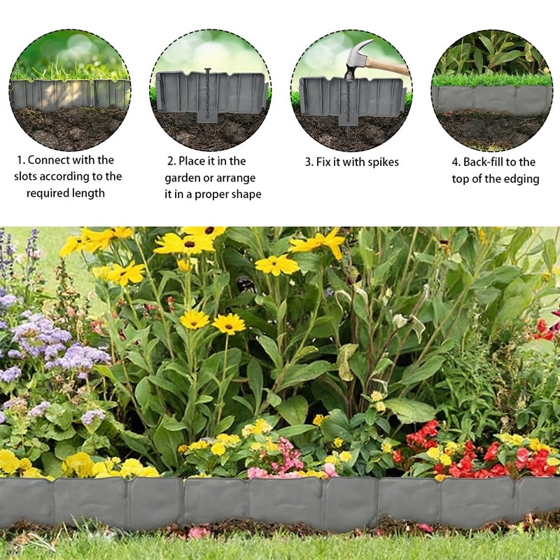Garden Edging 40pcs, Faux Stone Edging for Landscaping [4 Inch