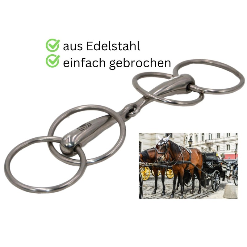Amesbichler Reitsport FWF Double-ring bridle Driving bit Stainless steel