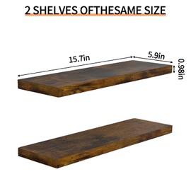 Goodsnetic Floating Shelves，Floating Book Shelves for Wall,Home Decor, 2 Sets of Wall Shelves, Display Shelf,Suitable for Bathroom, Living Room, Bedroom, Kitchen Hanging Storage Racks（2 Pack Brown）