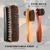 FEMONGY Horsehair Brush Set of 5 Shoe Brush, Leather Brush,