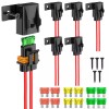 Nilight 6pcs Inline Fuse Holder 12AWG Waterproof ATC/ATO Blade Fuse