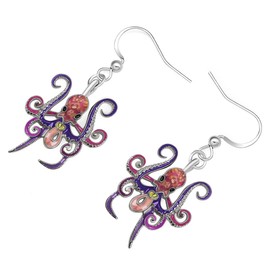 RAIDIN Cute Enamel Alloy Ocean Animal Creative Seahorse Shark Whale Jellyfish Octopus Dolphin Hypoallergenic Dangle Earrings for Women Girls Fashion Sea Animal Jewellery for Gifts Birthday Charms,