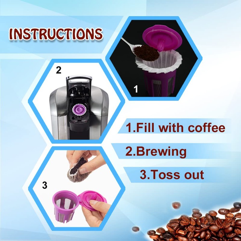 Irmidi 4 Pack Reusable K Cup Coffee Pods with100 Count