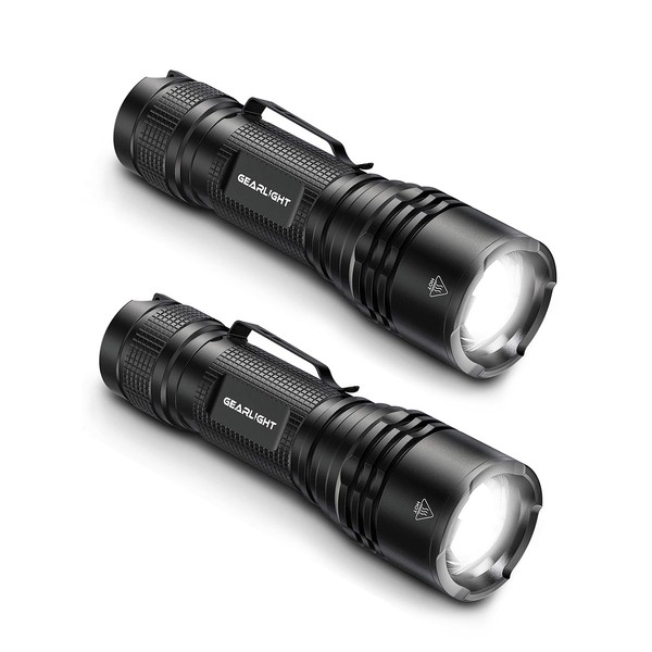 GearLight High Lumens LED Tactical Mini Flashlight - Compact, Water & Drop Resistant