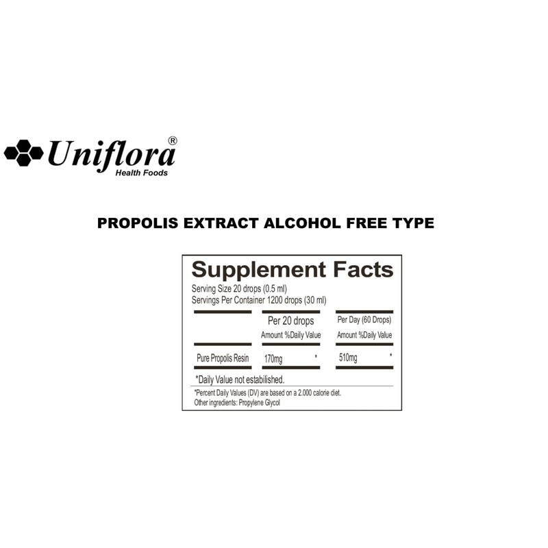 Uniflora Brazilian Green Bee Propolis – 60 Brix – Alcohol-Free