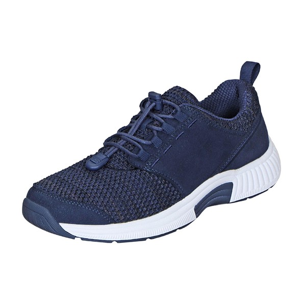 Orthofeet Women's Orthopedic Blue Knit Francis No-Tie Sneakers, Size 8 Wide