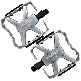 Wellgo Old school BMX MTB Bear Trap 9/16" Bicycle Pedals, Silver, WE3031