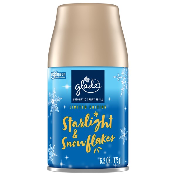 Glade Automatic Spray Refill, Air Freshener for Home and Bathroom, Starlight & Snowflakes, 6.2 Oz
