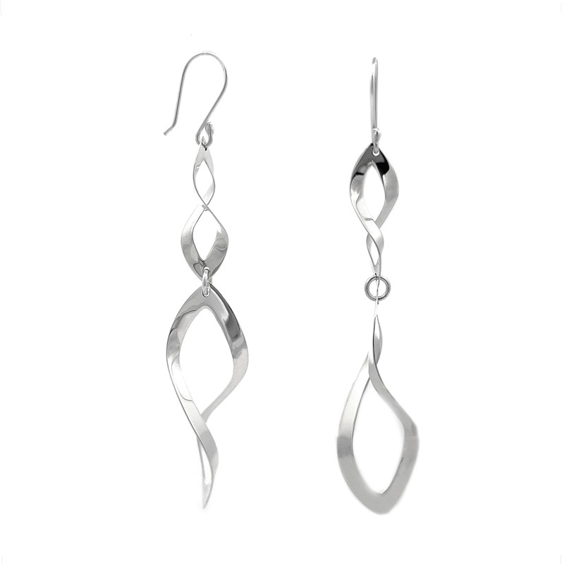 Agálea | Aretes largos de Plata ley .925 diseño Colgante