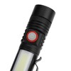T6+COB Electric Torch Telescopic Zoom Powerful Flashlight Dual Light Sources