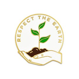 PinMart's Respect The Earth Environmental Awareness Enamel Lapel Pin Jewelry