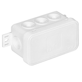 Miratic Junction Box Waterproof IP54 Junction Box Outdoor Waterproof with 8 Rubber Nozzles Junction Box Surface-Mounted Robust and Safe Electrical Installation for Outdoor Use (White)