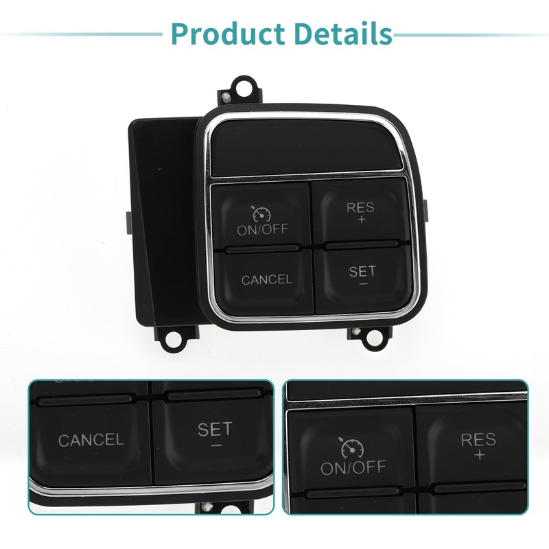 A ABSOPRO Steering Wheel Cruise Control Switch Button Black Suitable
