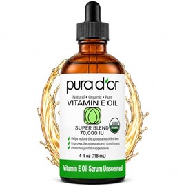 Sérum de Vitamina C anti-edad Pura D'or 20%, fuerza profesional, terapia aceite de argán orgánico, ácido hialurónico y vitamina E, 4 onzas líquidas | 