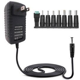 Adaptador de Corriente, Cargador de Alimentación 12V 2A con 8 Conector, Cargador de Pared para Tira Led, Luces de Cadena, Enrutador Inalámbrico, LCD, Hub, Switches, Cámaras, TV Box