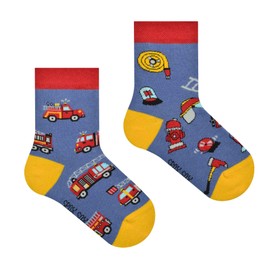 Spox Sox Casual Unisex Funny Crazy Socks for Kids, Fireman
