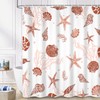 CRTPOD Nautical Coastal Shower Curtain, Ocean Beach Themed Starfish Seashell
