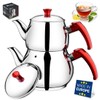 Hakan Stainless Steel Double Bondy Tea Pot Set with Self
