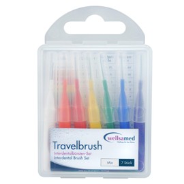 wellsamed Travelbrush 7-Piece Interdental Brush Set, ISO 0-5, Brush Size: 1.7-5.5 mm/XXXX Fine - Medium, for Effective Cleaning of Interdental Spaces