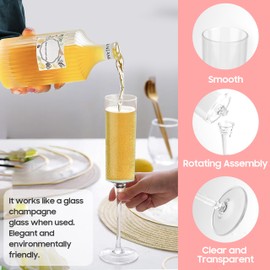 BlueBark Plastic Champagne Flutes - 12 Pack Clear 6 Oz Disposable Champagne Glasses - Reusable Square Plastic Toasting Glasses for Party Birthday Anniversary Wedding (Pink)