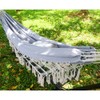 Anyoo Hammock Garden Cotton Hammock Comfortable Fabric Elegant Deluxe Tassels