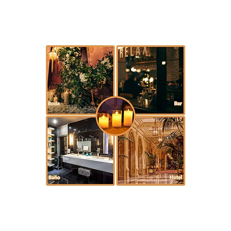 3pcsVelas decorativas,Velas Eléctricas Sin Llamas,Velas led,velas electricas,Velas de pilas con