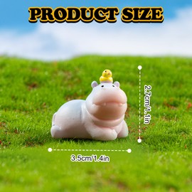 Rislobx Hippo Resin Car Dashboard Decor, 6Pcs Car Dashboard Decorations, Cute Car Ornament Rearview Mirror Accessories, Hippo Decor for Auto Home Office Desk (BLUE)