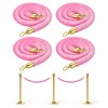 PATIKIL 5 Feet Pink Velvet Stanchion Rope, 4 Pack Crowd