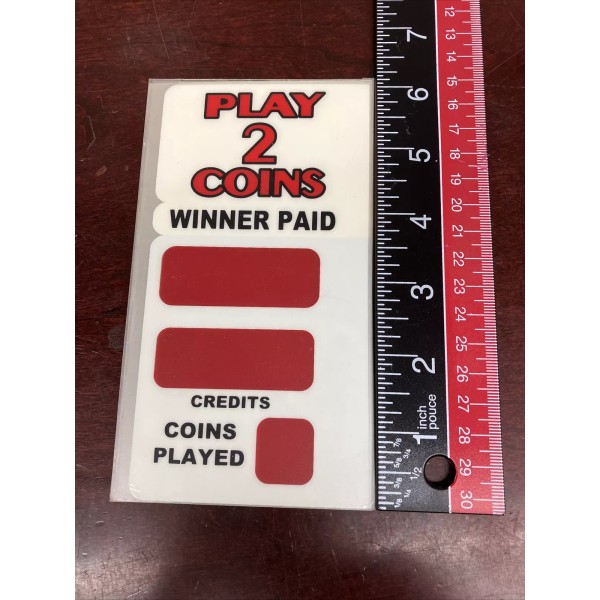 Credit Display Decal Play 2 coins