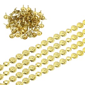 sourcing map Upholstery Nailhead Trim, 5 Meters Flower Upholstery Tacks Strips, Decorative Nail Trims with Nails for Sofa Headboard, Chair DIY Furniture Accessory (11mm Silver)