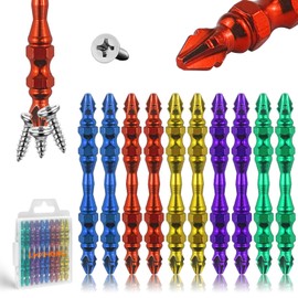 LMXMGRG Colored Impact Double End Screwdriver Bit Set 10pcs #2 Phillips High Magnetic Anti Slip Bits S3 Alloy Steel Phillips Screwdriver Bits with Storage Box(2.56in)